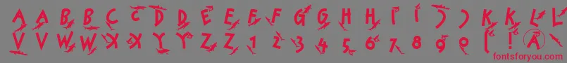 Sharkjockey-Schriftart – Rote Schriften auf grauem Hintergrund