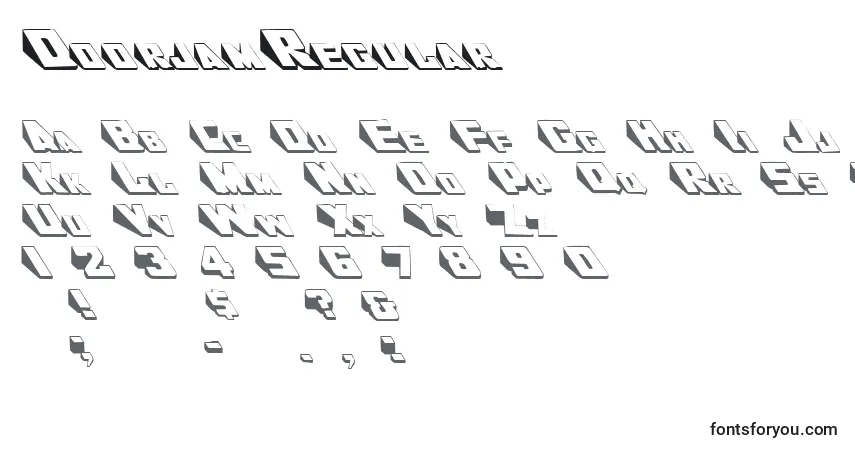 Schriftart DoorjamRegular – Alphabet, Zahlen, spezielle Symbole