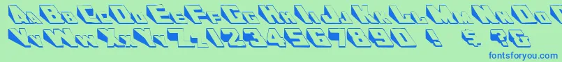 fuente DoorjamRegular – Fuentes Azules Sobre Fondo Verde