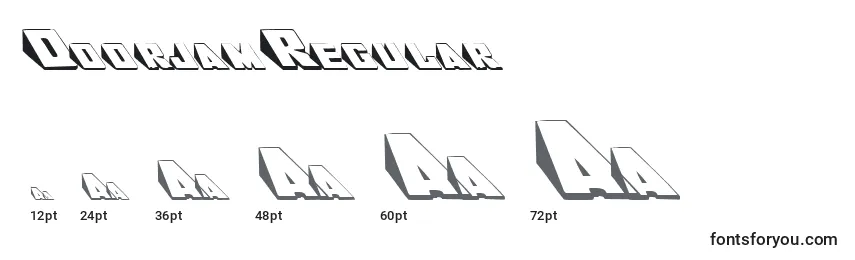 Размеры шрифта DoorjamRegular