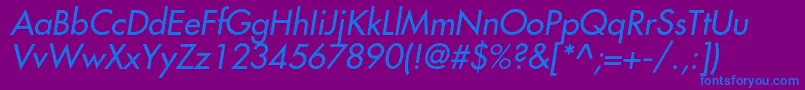 FavoritcItalic Font – Blue Fonts on Purple Background