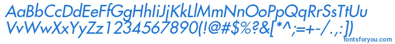 FavoritcItalic-fontti – siniset fontit valkoisella taustalla