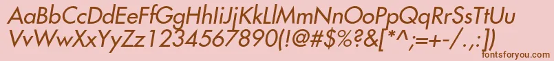 Шрифт FavoritcItalic – коричневые шрифты на розовом фоне