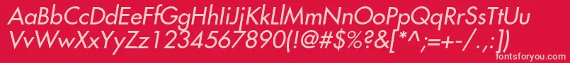 FavoritcItalic-fontti – vaaleanpunaiset fontit punaisella taustalla