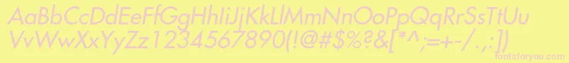 FavoritcItalic Font – Pink Fonts on Yellow Background