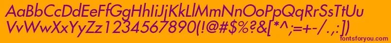Шрифт FavoritcItalic – фиолетовые шрифты на оранжевом фоне