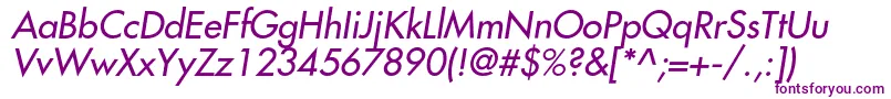 FavoritcItalic-fontti – violetit fontit valkoisella taustalla