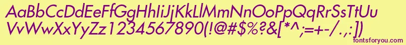 FavoritcItalic-fontti – violetit fontit keltaisella taustalla