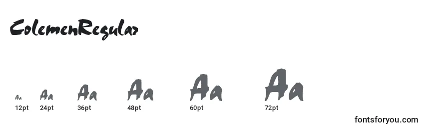 ColemenRegular Font Sizes