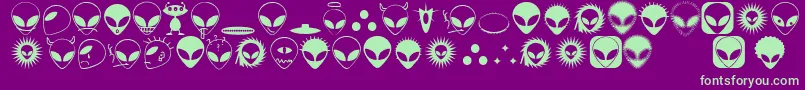 Alienator Font – Green Fonts on Purple Background