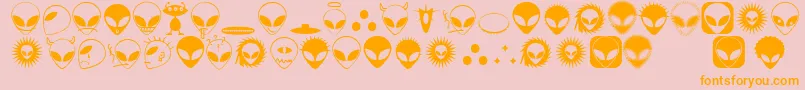 Alienator Font – Orange Fonts on Pink Background