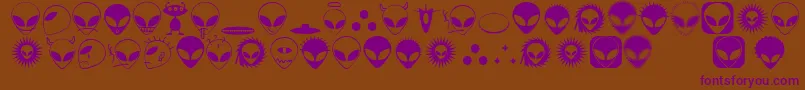 Alienator Font – Purple Fonts on Brown Background