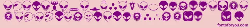 Alienator Font – Purple Fonts on Pink Background