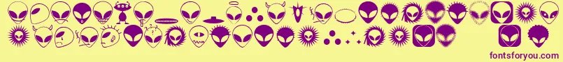 fuente Alienator – Fuentes Moradas Sobre Fondo Amarillo
