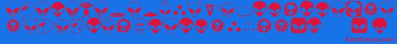 Alienator Font – Red Fonts on Blue Background