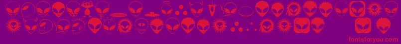 Alienator Font – Red Fonts on Purple Background