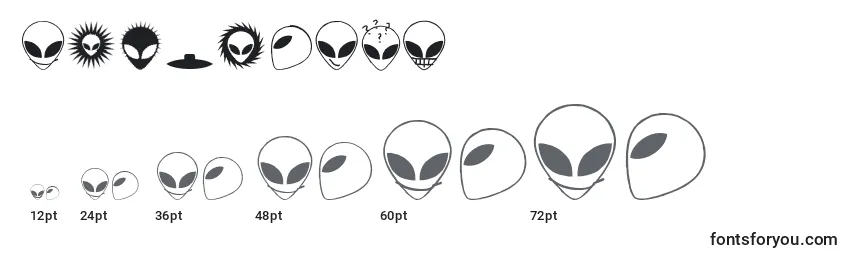 Размеры шрифта Alienator