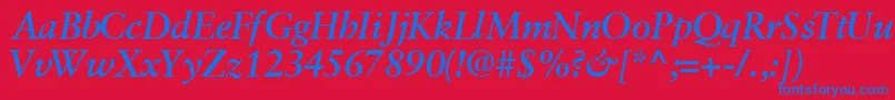 GaramondretrospectivesskBoldItalic Font – Blue Fonts on Red Background