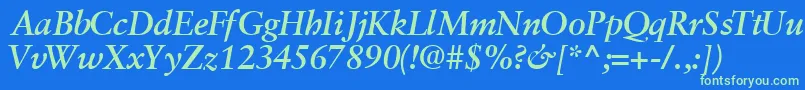 GaramondretrospectivesskBoldItalic Font – Green Fonts on Blue Background