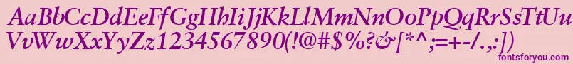 GaramondretrospectivesskBoldItalic Font – Purple Fonts on Pink Background