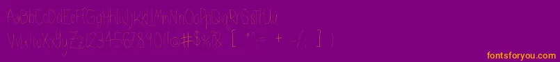 Kaleidescope-fontti – oranssit fontit violetilla taustalla