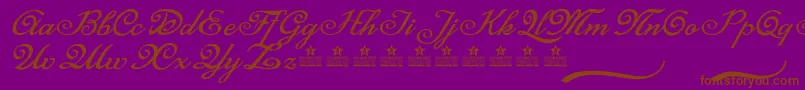 MisteryCursePersonalUse-Schriftart – Braune Schriften auf violettem Hintergrund