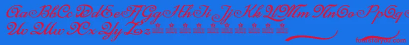 MisteryCursePersonalUse-Schriftart – Rote Schriften auf blauem Hintergrund