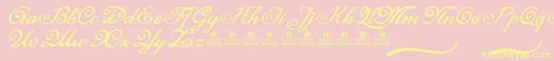 MisteryCursePersonalUse-Schriftart – Gelbe Schriften auf rosa Hintergrund