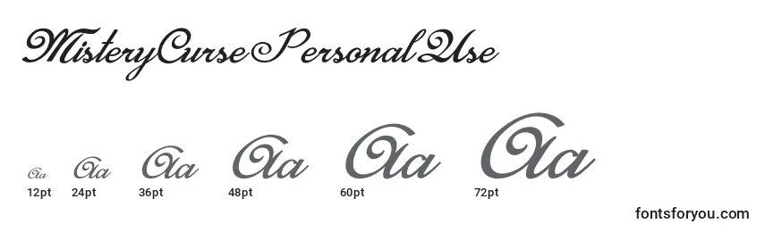 MisteryCursePersonalUse Font Sizes