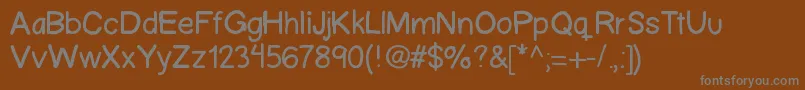 Weitere Informationen zur Ascriptt-Schriftart Ascriptt-Schriftart – Graue Schriften auf braunem Hintergrund