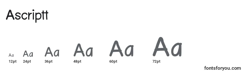 Размеры шрифта Ascriptt