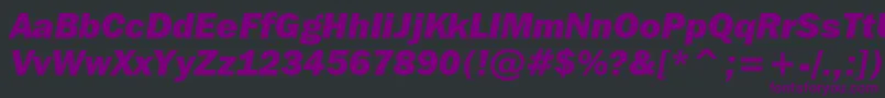 Czcionka FranklinGothicItcHeavyItalicBt – fioletowe czcionki na czarnym tle