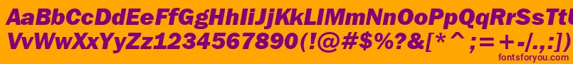 FranklinGothicItcHeavyItalicBt Font – Purple Fonts on Orange Background