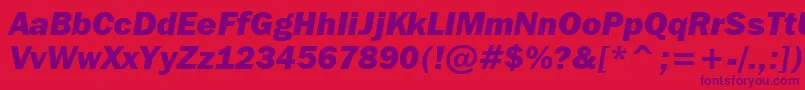 FranklinGothicItcHeavyItalicBt Font – Purple Fonts on Red Background