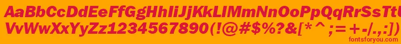 FranklinGothicItcHeavyItalicBt Font – Red Fonts on Orange Background