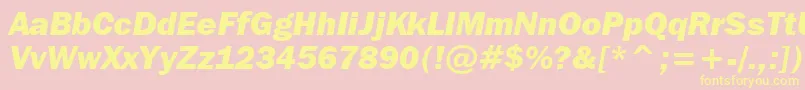 FranklinGothicItcHeavyItalicBt Font – Yellow Fonts on Pink Background