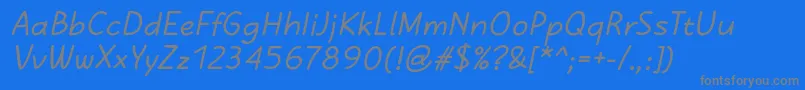 フォントKasihBoldItalic – 青い背景に灰色の文字