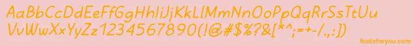 KasihBoldItalic Font – Orange Fonts on Pink Background