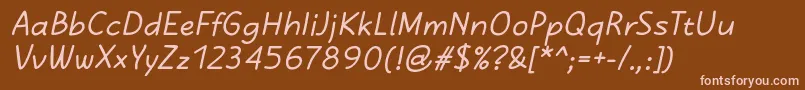 Weitere Informationen zur KasihBoldItalic-Schriftart KasihBoldItalic-Schriftart – Rosa Schriften auf braunem Hintergrund