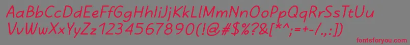 KasihBoldItalic Font – Red Fonts on Gray Background
