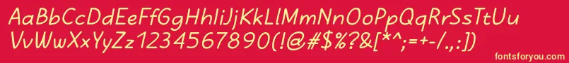 KasihBoldItalic Font – Yellow Fonts on Red Background