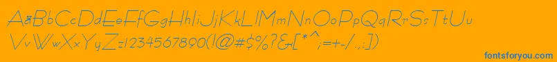 RamoseOblique-Schriftart – Blaue Schriften auf orangefarbenem Hintergrund