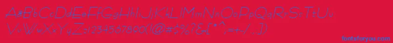 フォントRamoseOblique – 赤い背景に青い文字