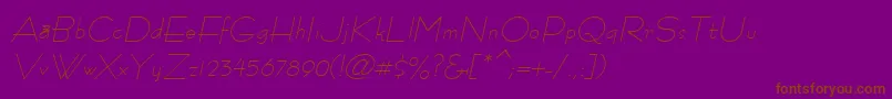 RamoseOblique-fontti – ruskeat fontit violetilla taustalla