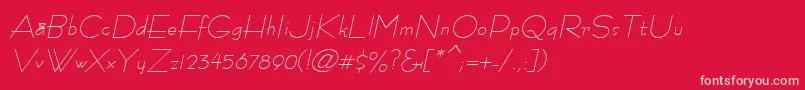 RamoseOblique-Schriftart – Rosa Schriften auf rotem Hintergrund