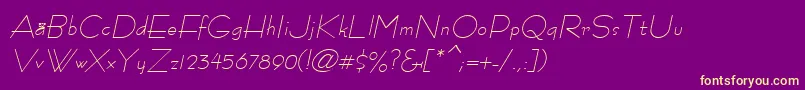 RamoseOblique Font – Yellow Fonts on Purple Background