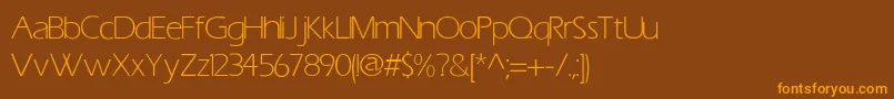 ErasLightLight Font – Orange Fonts on Brown Background