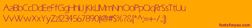 ErasLightLight Font – Purple Fonts on Orange Background