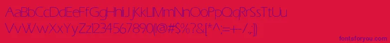 ErasLightLight Font – Purple Fonts on Red Background