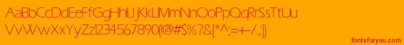ErasLightLight Font – Red Fonts on Orange Background